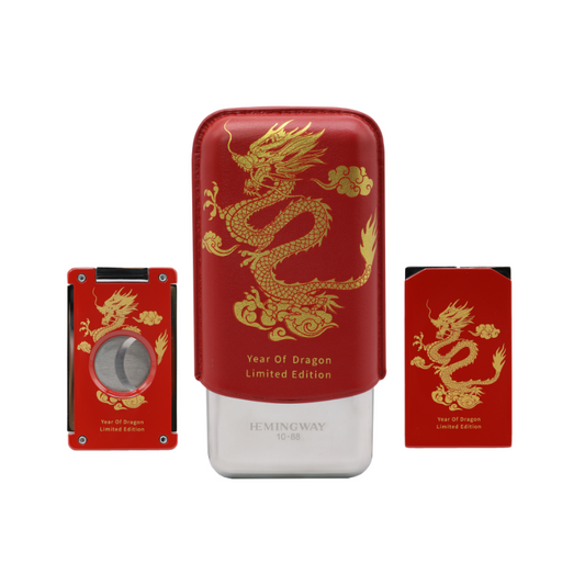 Hemingway Year Of The Dragon Cigar Case For Three Cigar With Special Numbers- Special Edition