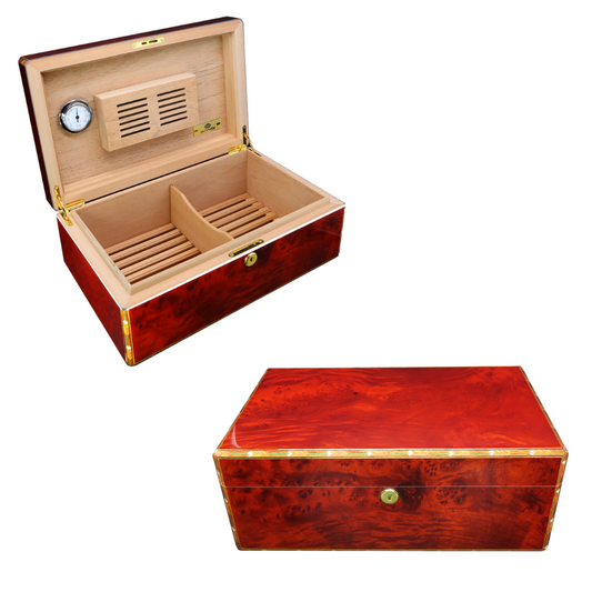 DONATUS Cedar Cigar Humidor Case Large Capacity Cigar Storage Box W/Humidifier & Hygrometer