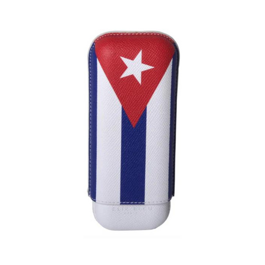 Cuban flag Cigar case 2 Cigars calibre Leather case printed in the colours of Cuba Premium Quality Cigar