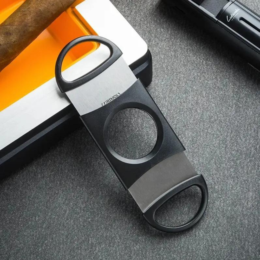 Lubinski Cigar Cutter V-cut Stainless Steel Sharp Blade JT-188 - Black