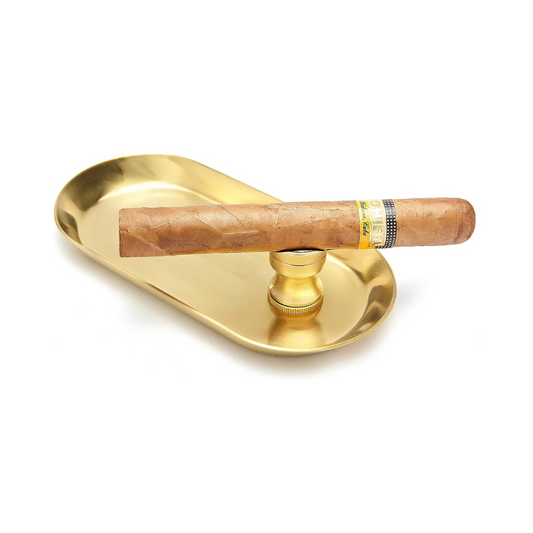 Jifeng Cigar Stand and Ashtray Set - Copper in Antique Bronze - with 9mm Punch Screw into The Base