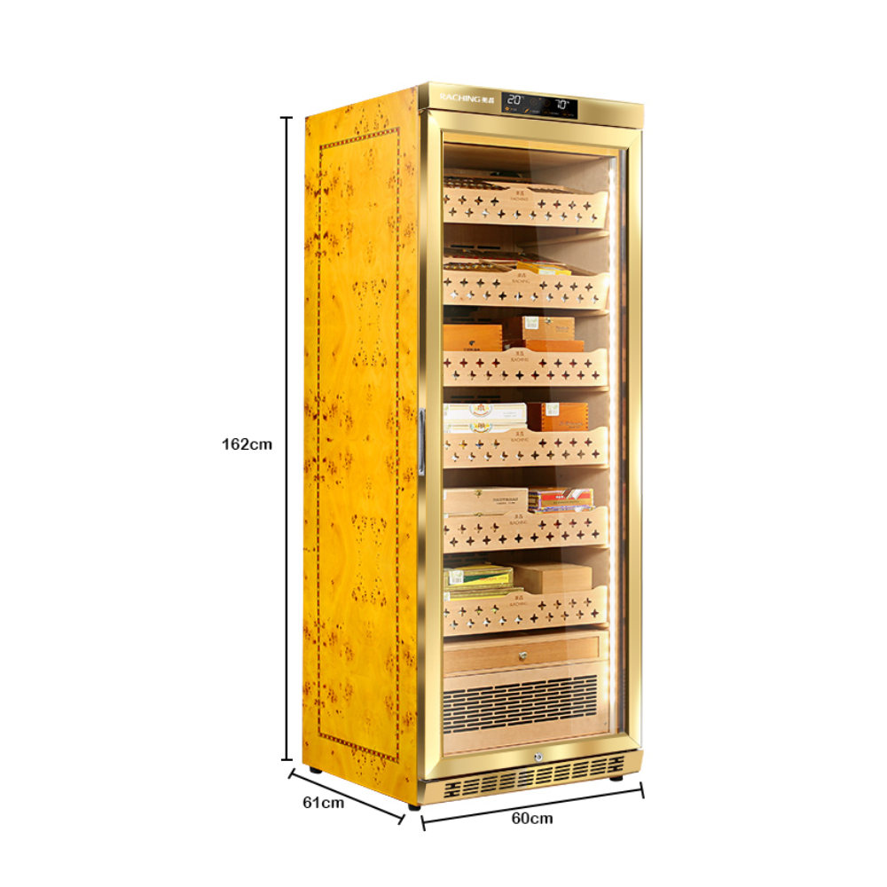 Raching Cigar Humidor Cabinet Cigar Humidors for hotels and house - MON2800A 1300 Cigars - GOLD