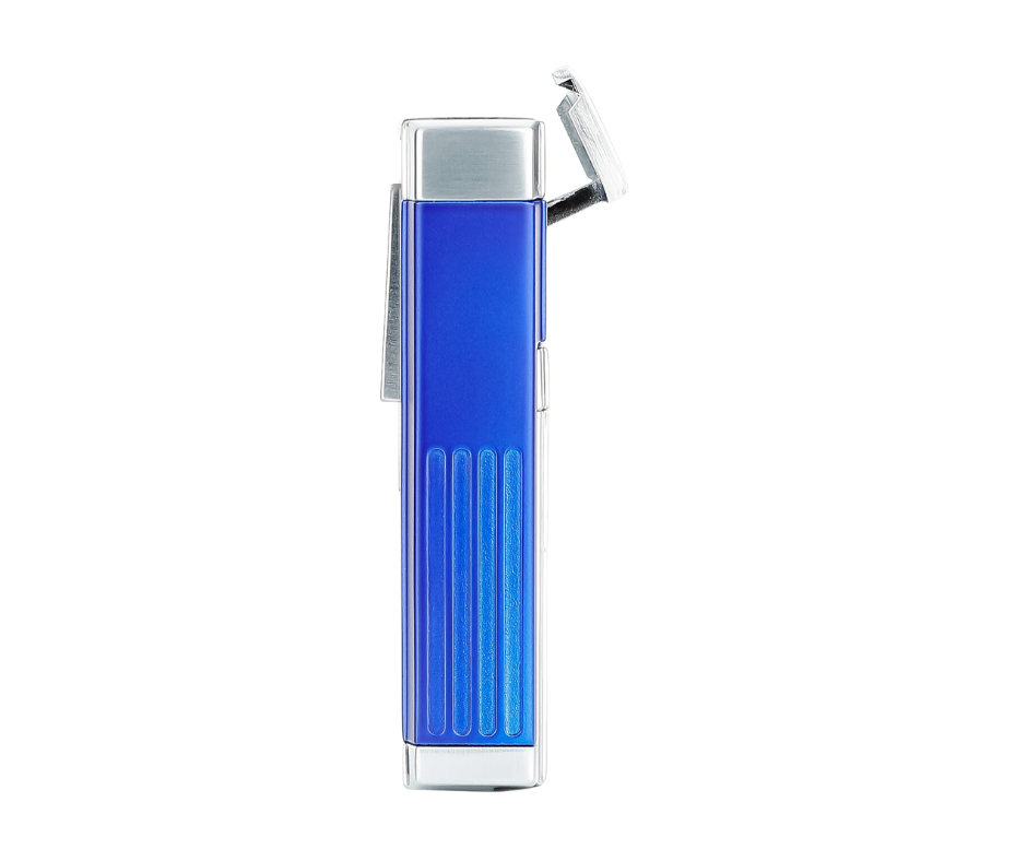 Lotus Cigar three-flush lighter Windproof Cigar Lighter Triple 3 Torch Jet Red Flame Refillable Blue