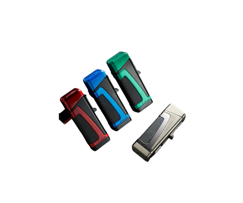 Lubinski Cigar lighter is Alloy material Jet Flame Fuel Lighter YJA-10019 - Blue