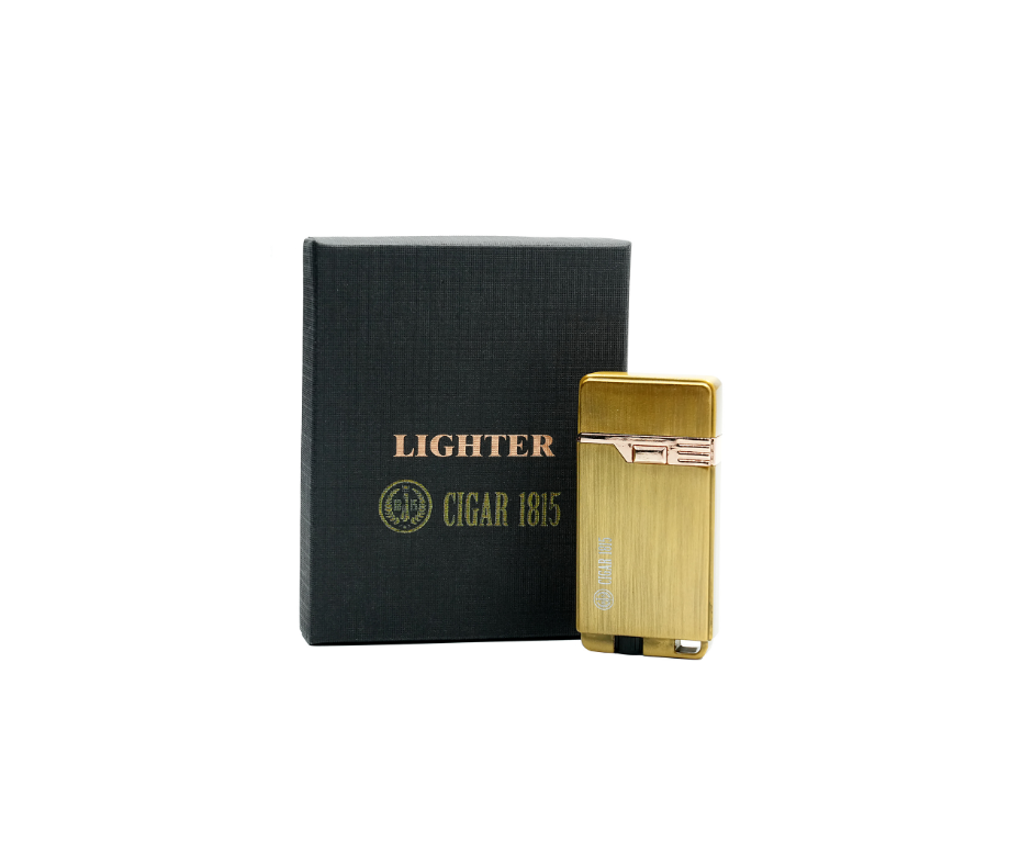 Cigar Case Cigar 1815 Single Jet Flame Refillable Gas Lighter - AW-721-Gold