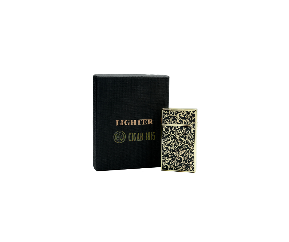 Cigar 1815 Single Jet Flame Refillable Gas Lighter Cigar Lighter  for outdoor - 088- Black Gold
