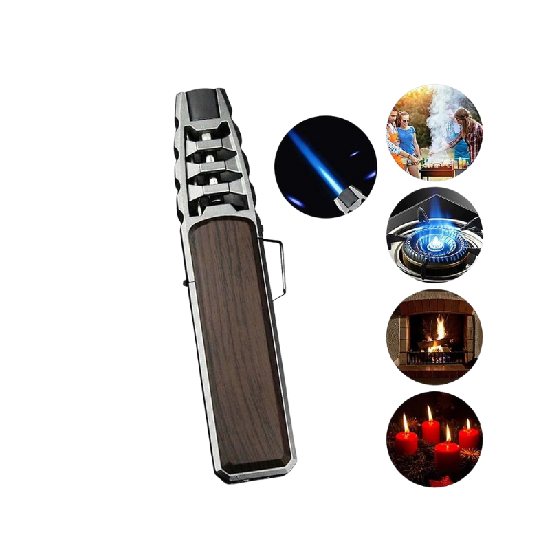 Jobon Cigar Lighter Windproof Jet Torch Lighter for Candle Camping BBQ Jet Blue Flame