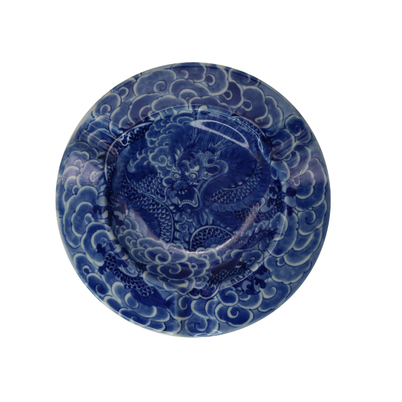 Luxury Chinese Ceramic Cigar Ashtray dragon Pattern Ashtray Blue SPECIAL EDITION