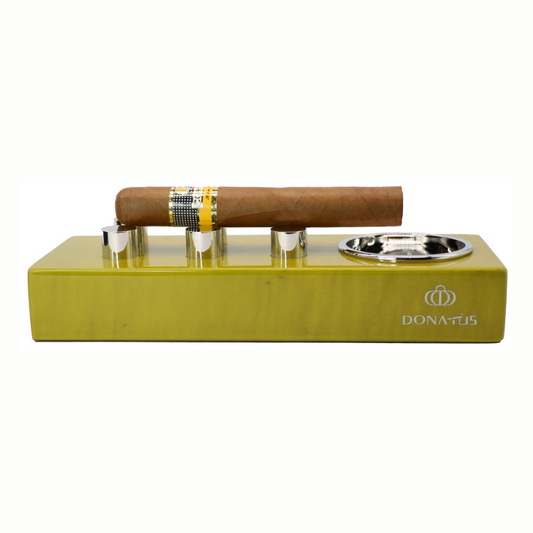 Single Cigar Ashtray With 6 Studs Selfish Ashtray Yellow Classic Wood