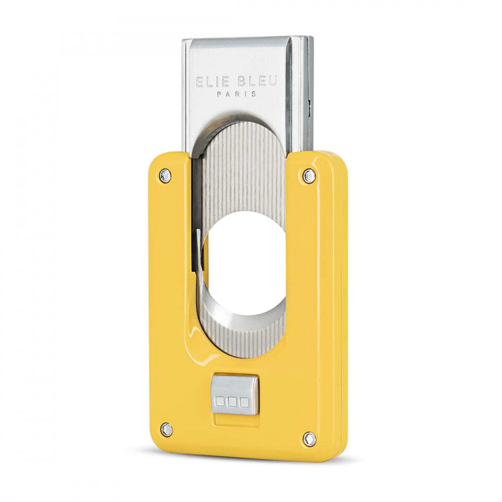 Elie Bleu Cigar Cutter Double Blade Lacquered Yellow stainless steel blades Premium Quality Cutter