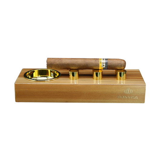 Single Cigar Ashtray With 6 Studs Selfish Ashtray Classic Wooden Color