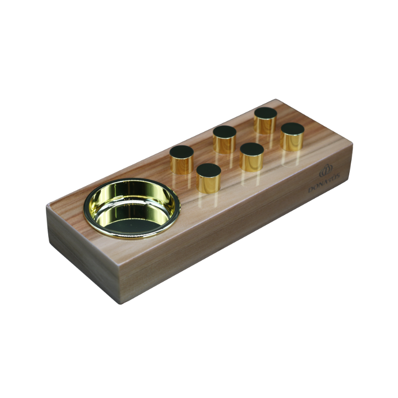 Single Cigar Ashtray With 6 Studs Selfish Ashtray Classic Wooden Color