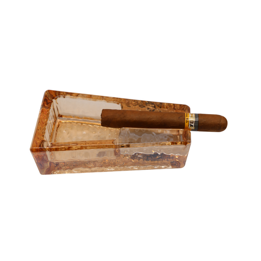 Crystal Glass Ashtray Beautiful Cigar Ashtray Portable Household Cigar Holder Ashtray Gold