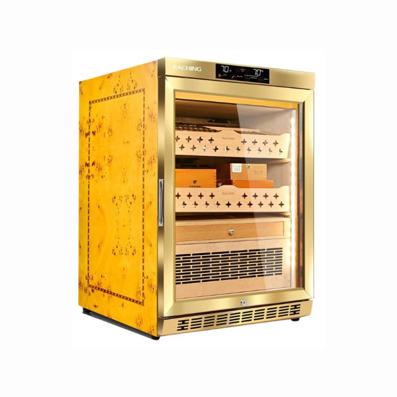 RACHING CIGAR HUMIDOR CABINET Electronic Humidor MON Series- MON800A (600 cigars) - GOLD