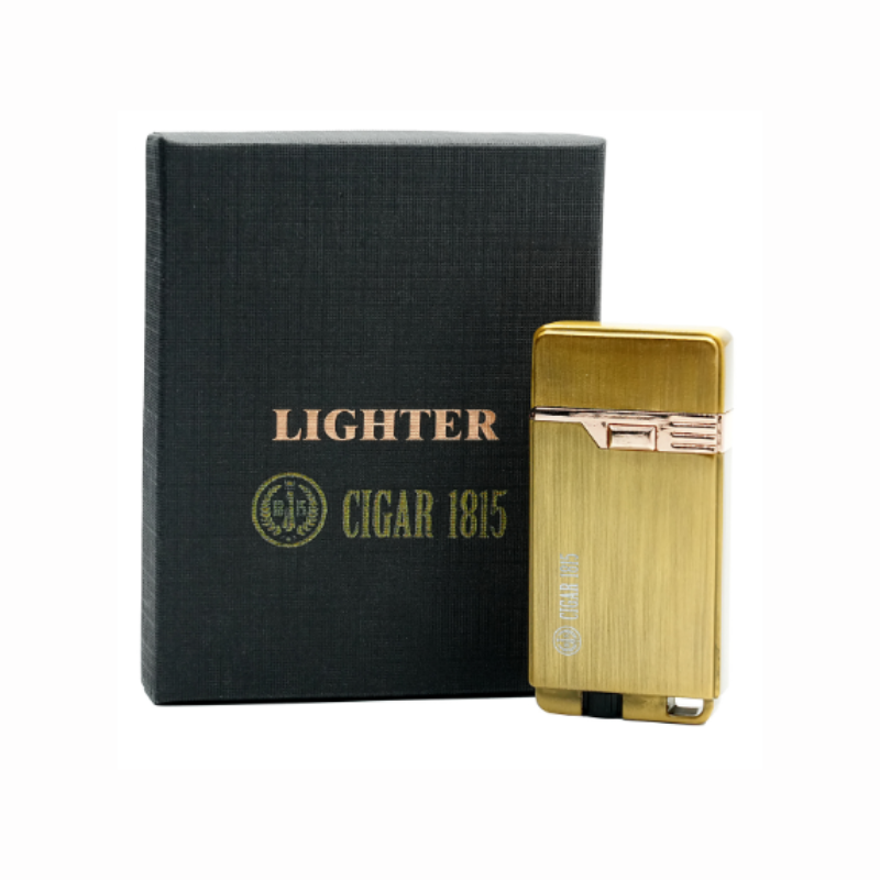 Cigar Case Cigar 1815 Single Jet Flame Refillable Gas Lighter - AW-721-Gold
