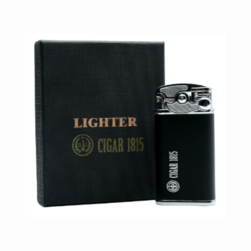 Cigar Lighter Cigar 1815 Single Jet Flame Refillable Gas Lighter Adjustable Windproof - 076-Black