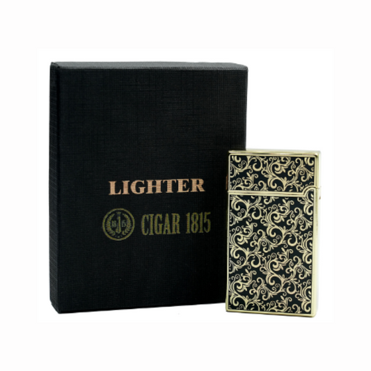 Cigar 1815 Single Jet Flame Refillable Gas Lighter Cigar Lighter  for outdoor - 088- Black Gold