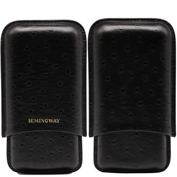 Hemingway black Crocodile Leather Cigar Case – Luxury Travel Humidor