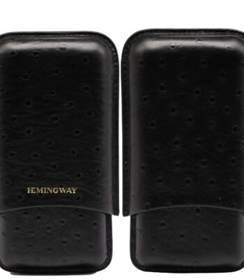 Hemingway black Crocodile Leather Cigar Case – Luxury Travel Humidor