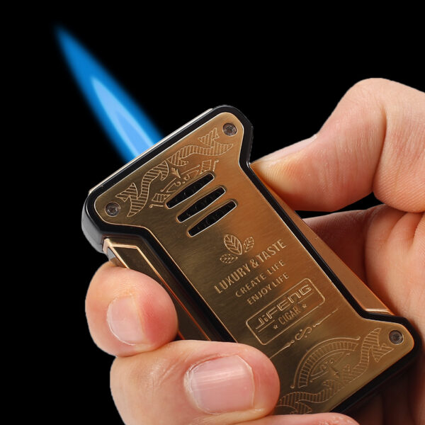 Jifeng Cigar Lighter Torch Gas Refillable Windproof Lighter Jet Flame Silver - Image 4