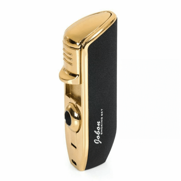 Jobon Cigar Lighter Triple Jet Flame Torch Lighter with Cigar Puncher - Black - Image 3