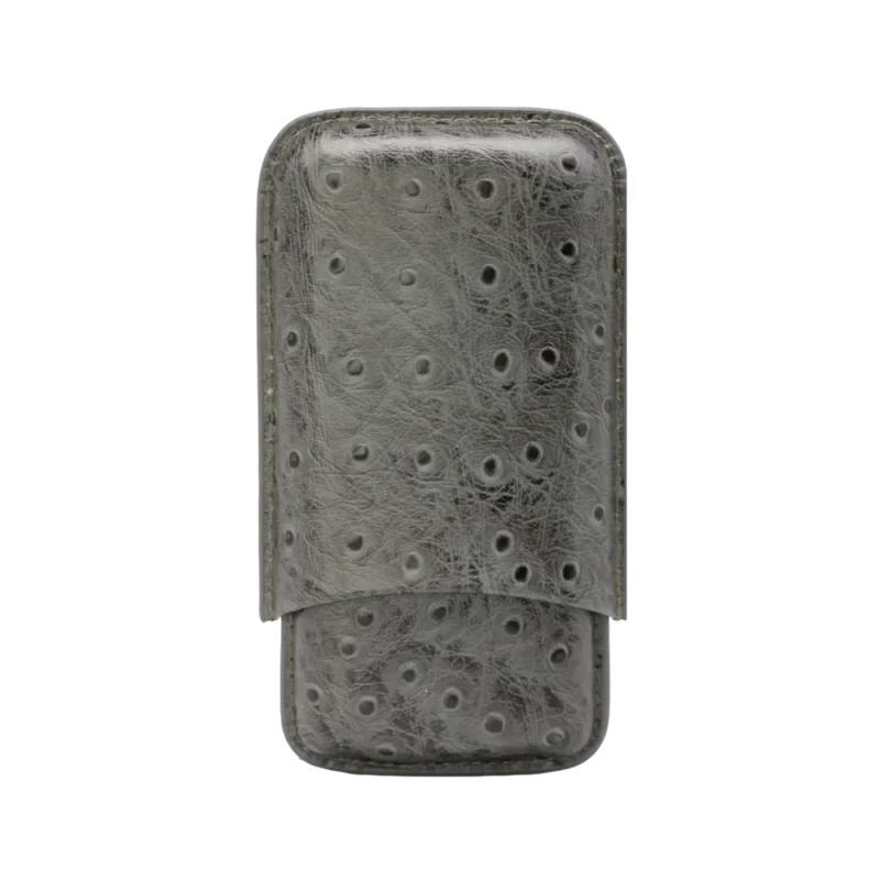 HEMINGWAY PORTABLE CIGAR CASE 3 CIGARS HOLDER PREMIUM LEATHER CIGAR CASE – GRAY