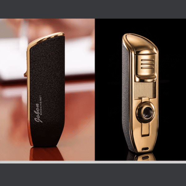 Jobon Cigar Lighter Triple Jet Flame Torch Lighter with Cigar Puncher - Black - Image 4