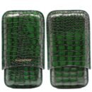 Hemingway Green Crocodile Leather Cigar Case – Luxury Travel Humidor