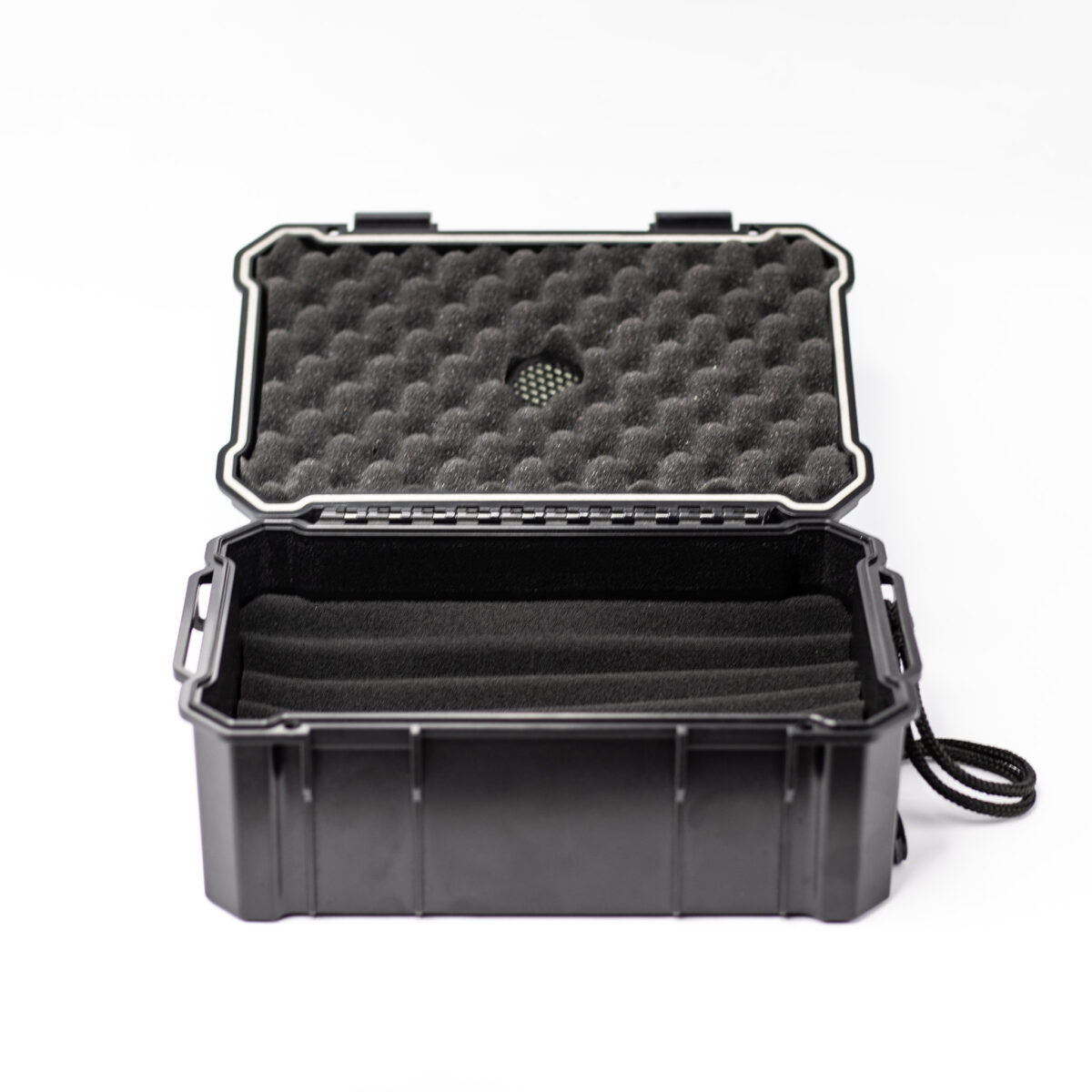 HEMINGWAY TRAVEL CIGAR BOX MEDIUM HARD CASE WITH PLUCK FOAM WITH HYGROMETER BOX CIGAR