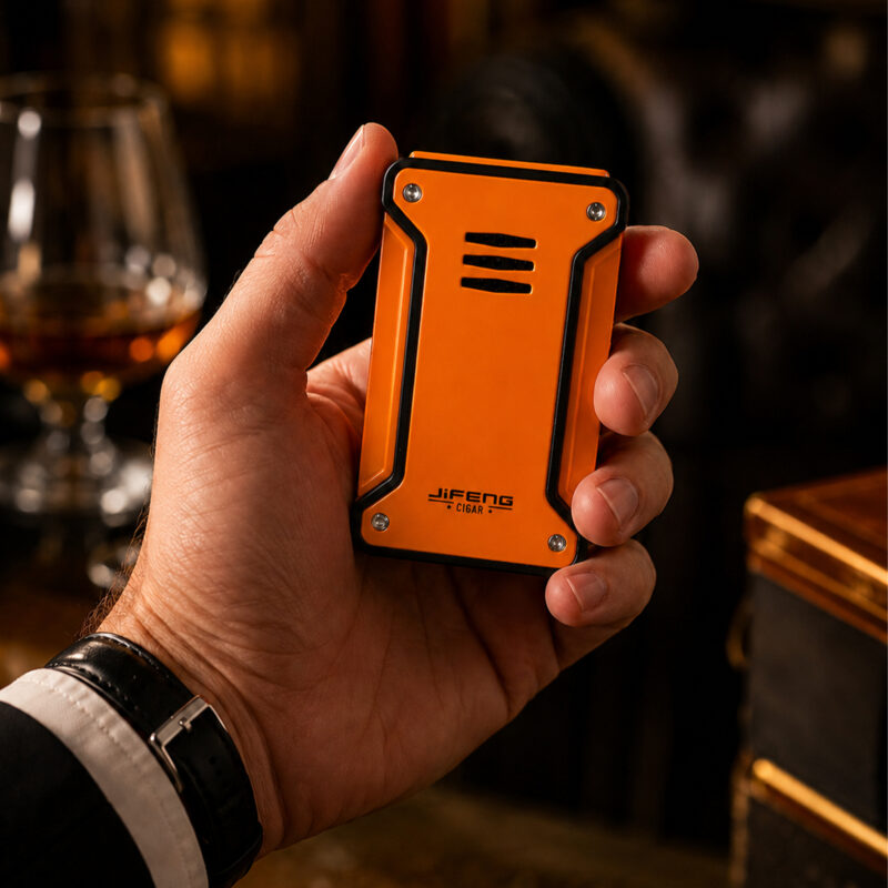 Jifeng Butane Cigar Lighter Torch Gas Refillable Windproof Lighter Jet Flame Orange