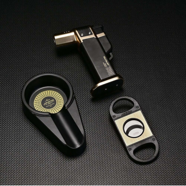 Cigar Lighter and Cutter Ashtray Set