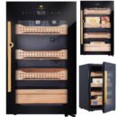 Hemingway B2-H electronic cigar humidor with wooden drawers, digital humidity and temperature control display
