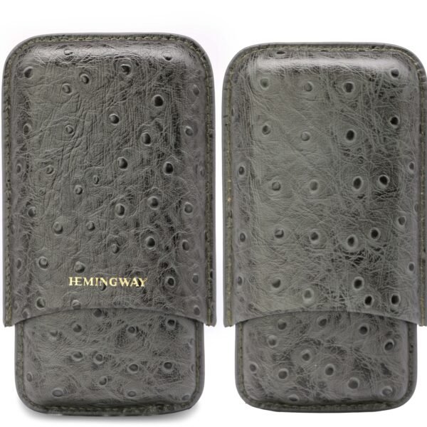 Hemingway Grey Crocodile Leather Cigar Case – Luxury Travel Humidor