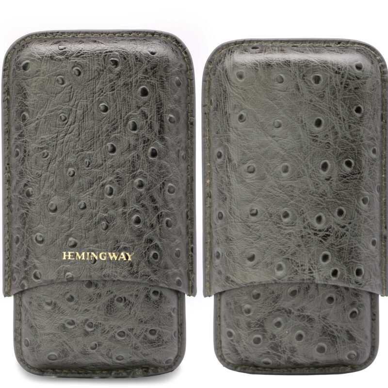 Hemingway Grey Crocodile Leather Cigar Case – Luxury Travel Humidor