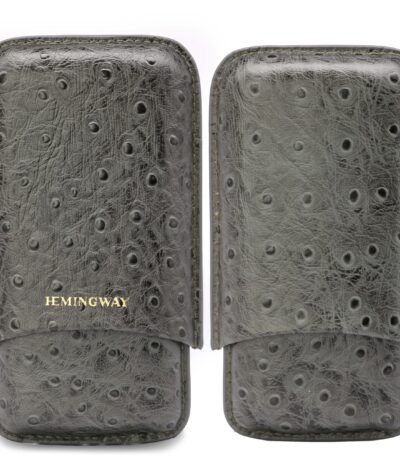 Hemingway Grey Crocodile Leather Cigar Case – Luxury Travel Humidor