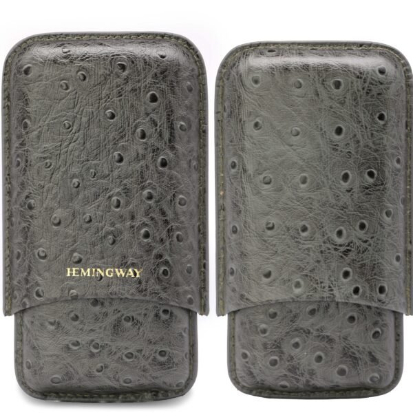 Hemingway Grey Crocodile Leather Cigar Case – Luxury Travel Humidor