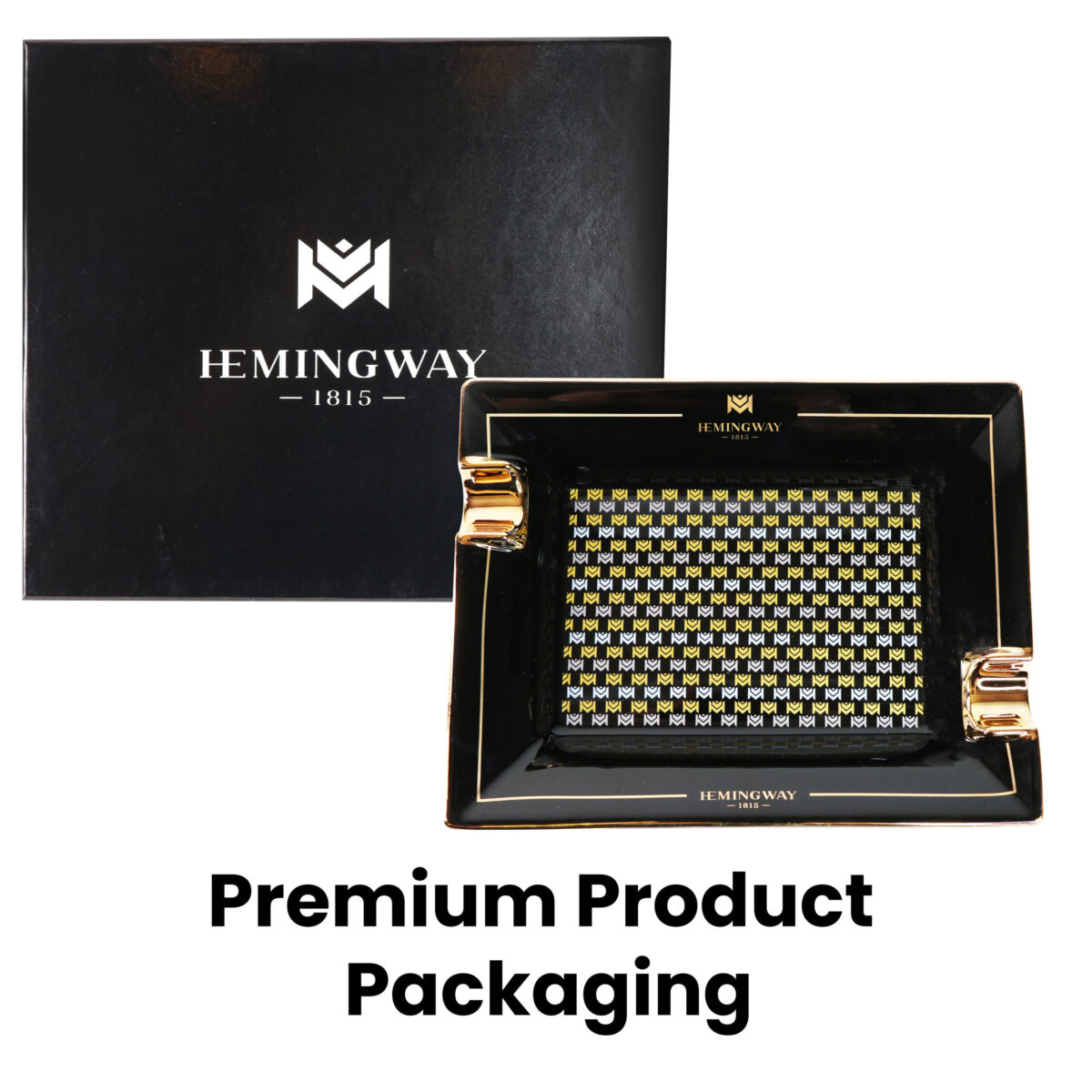 Hemingway Ceramic Cigar Ashtray for 2 Cigars, Living Room Design Smoking Ash Tray Special Edition