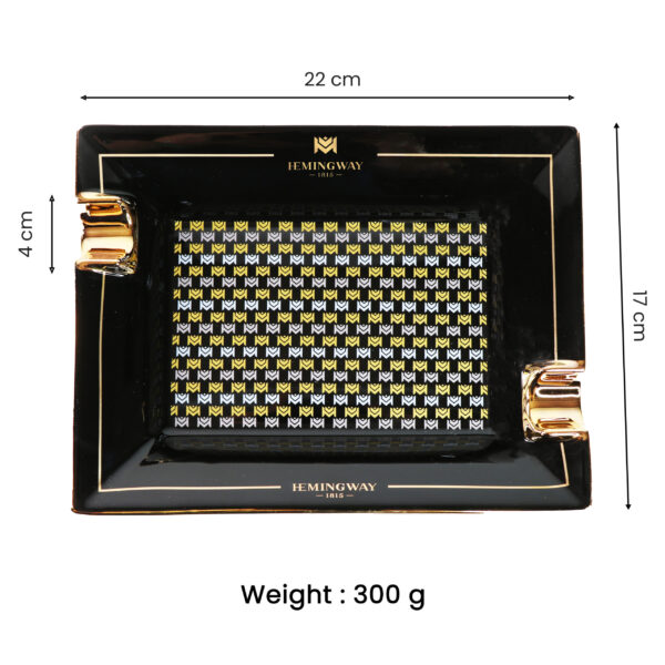 Hemingway Ceramic Cigar Ashtray for 2 Cigars, Living Room Design Smoking Ash Tray Special Edition - Image 5