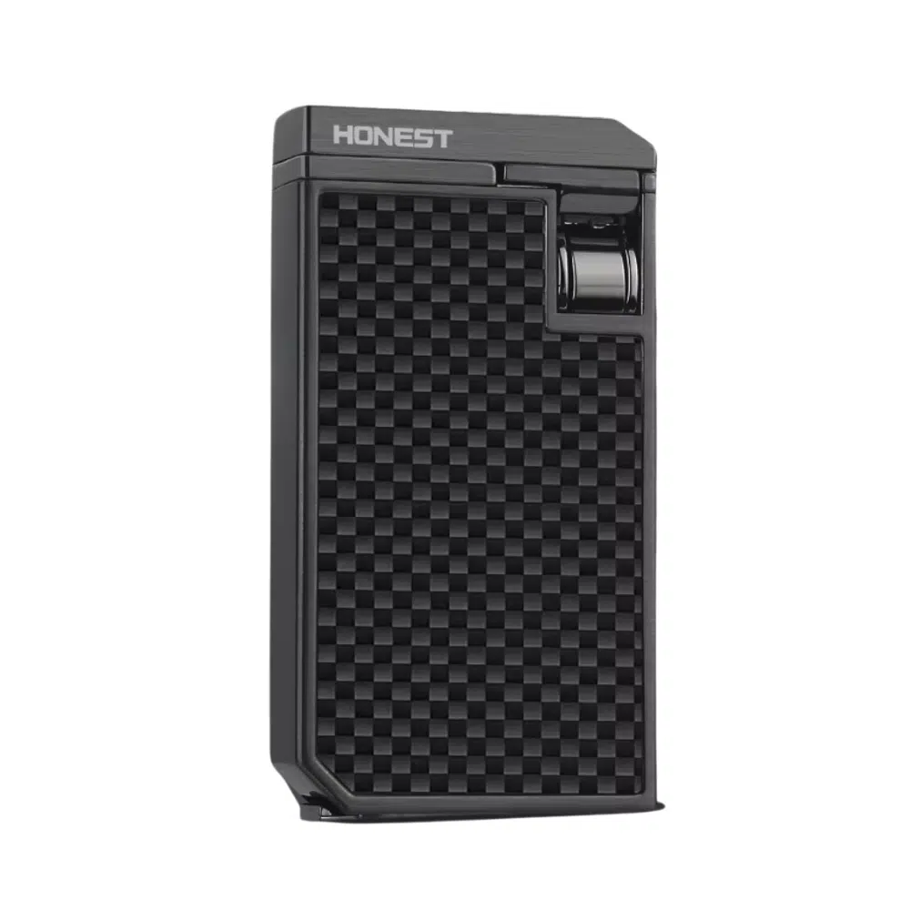 Honest Windproof Adjustable Dual Fire Straight Jet Flame Torch Lighter Metal Inflatable Cigar Lighter with Cigar Puncher