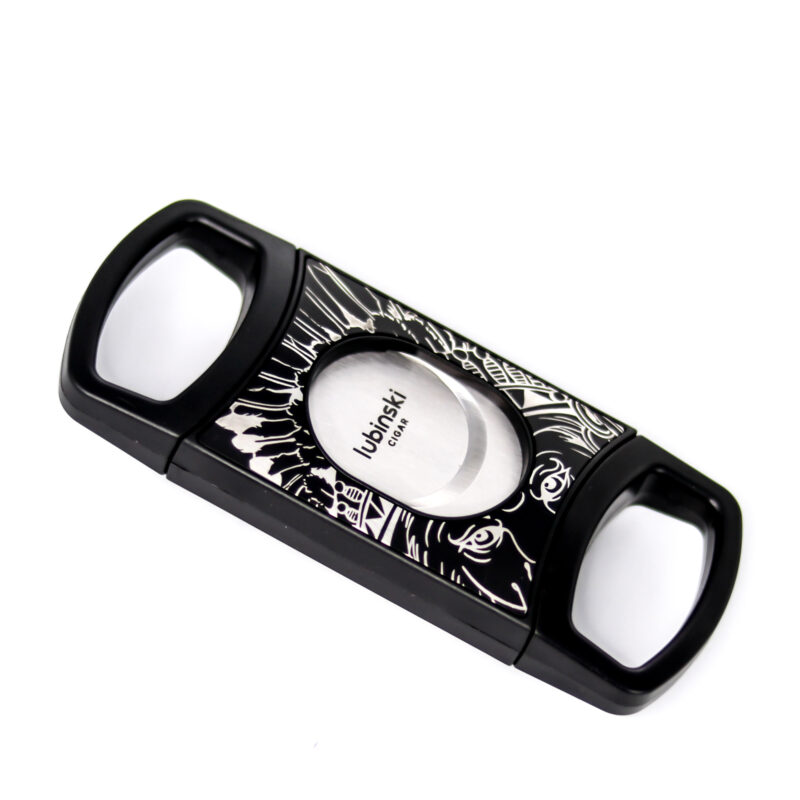 Stainless Steel Pocket Cigar Cutter V- cut cigar  Double Blades With Cigar Stand Gift Box