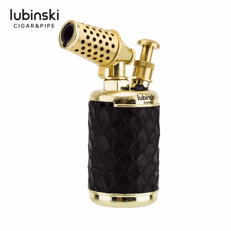 Luxury Metal Antique Design Cigar Lighter With Punch 1 Jet Flame Torch Butane Gas Lighter With Puncher Cigar With Gift Box