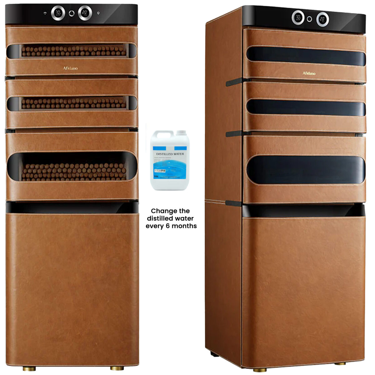Afidano JC152A-L5 Leather Cigar Humidor – 1200 Capacity, App Control, Fingerprint Lock