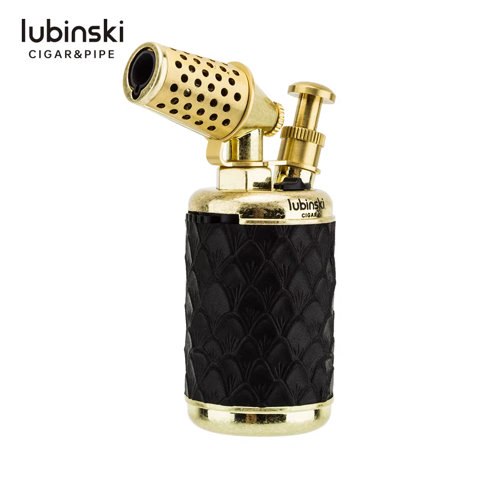 Luxury Metal Antique Design Cigar Lighter With Punch 1 Jet Flame Torch Butane Gas Lighter With Puncher Cigar With Gift Box