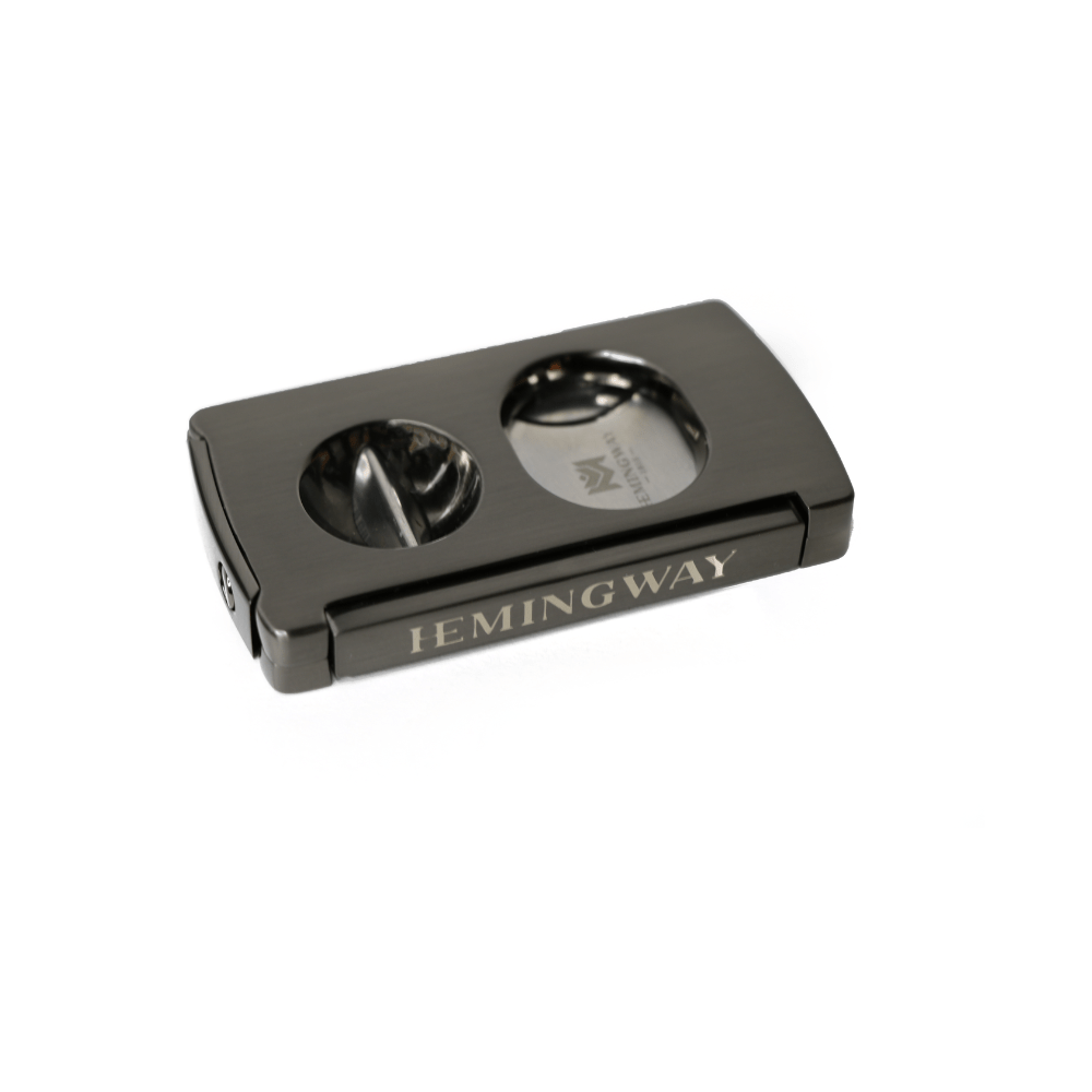 Hemingway Luxury Cigar Cutter Stainless Steel V-Cut and Round Cut with Cigar Punch Black - Image 3