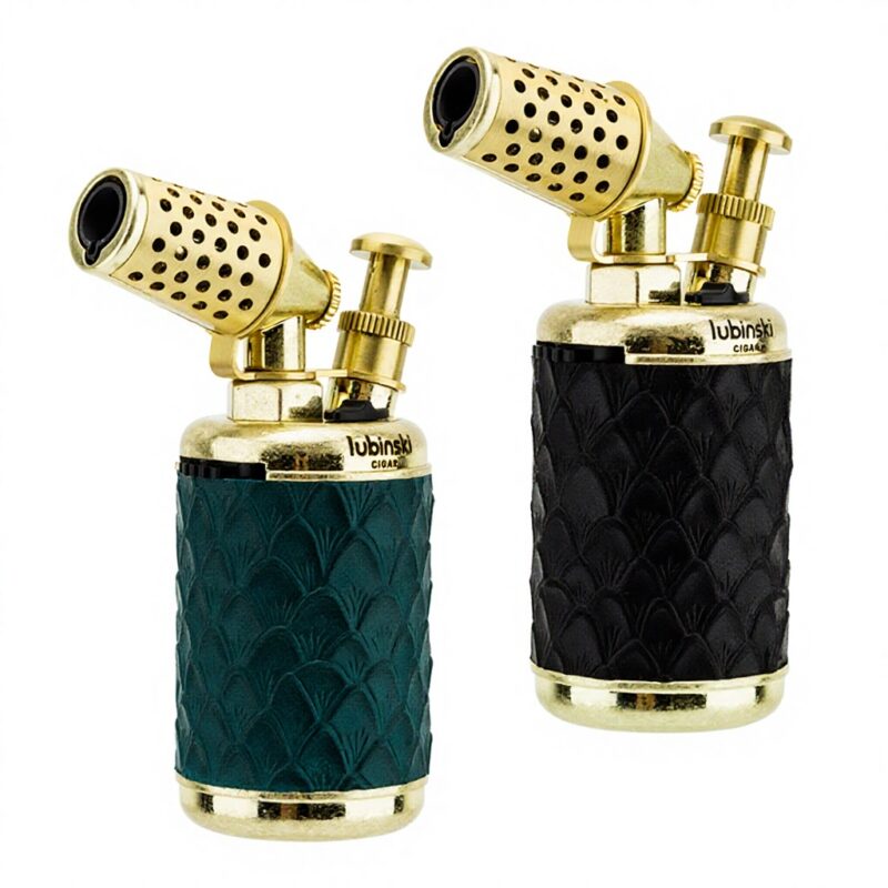 Luxury Metal Antique Design Cigar Lighter With Punch 1 Jet Flame Torch Butane Gas Lighter With Puncher Cigar With Gift Box