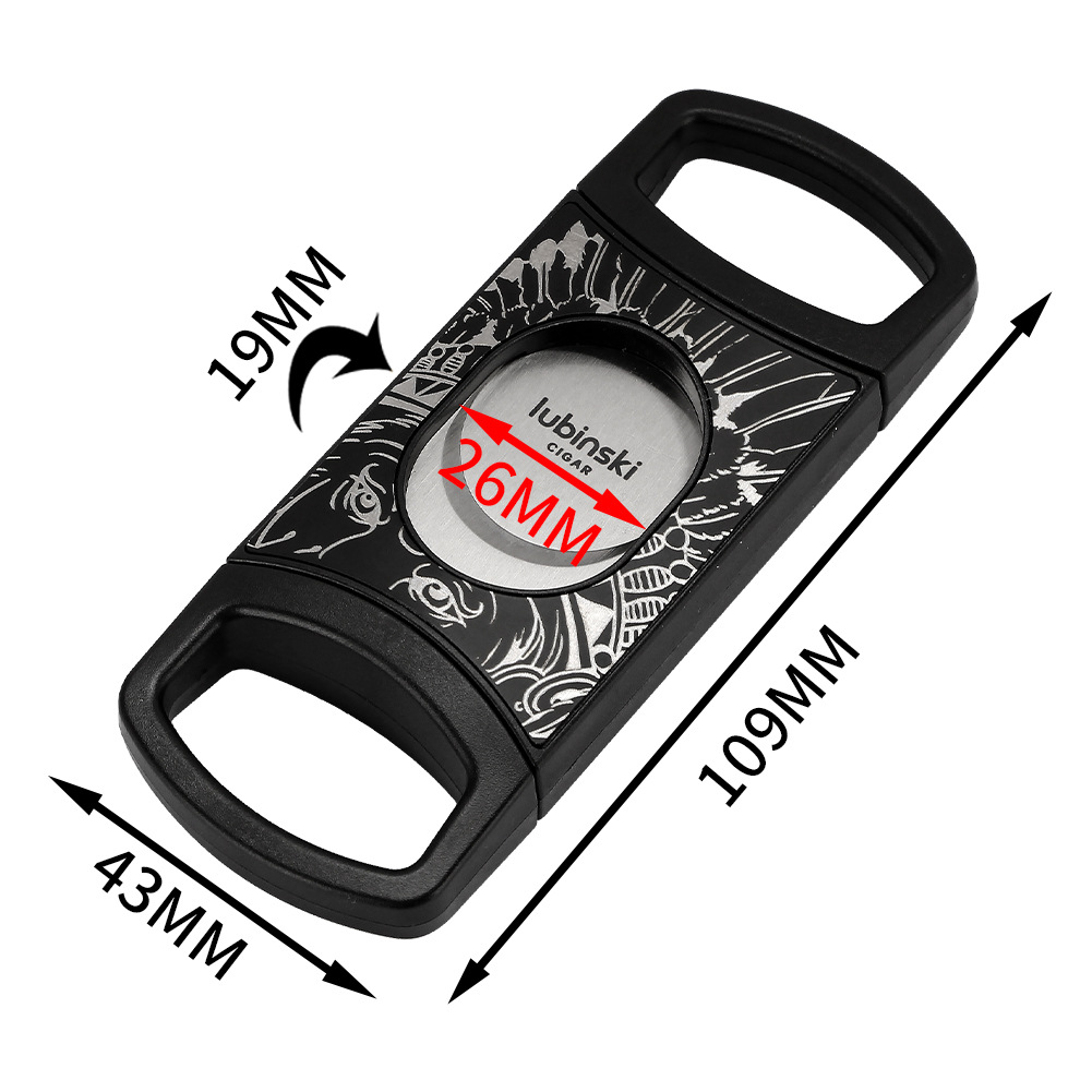Stainless Steel Pocket Cigar Cutter V- cut cigar  Double Blades With Cigar Stand Gift Box