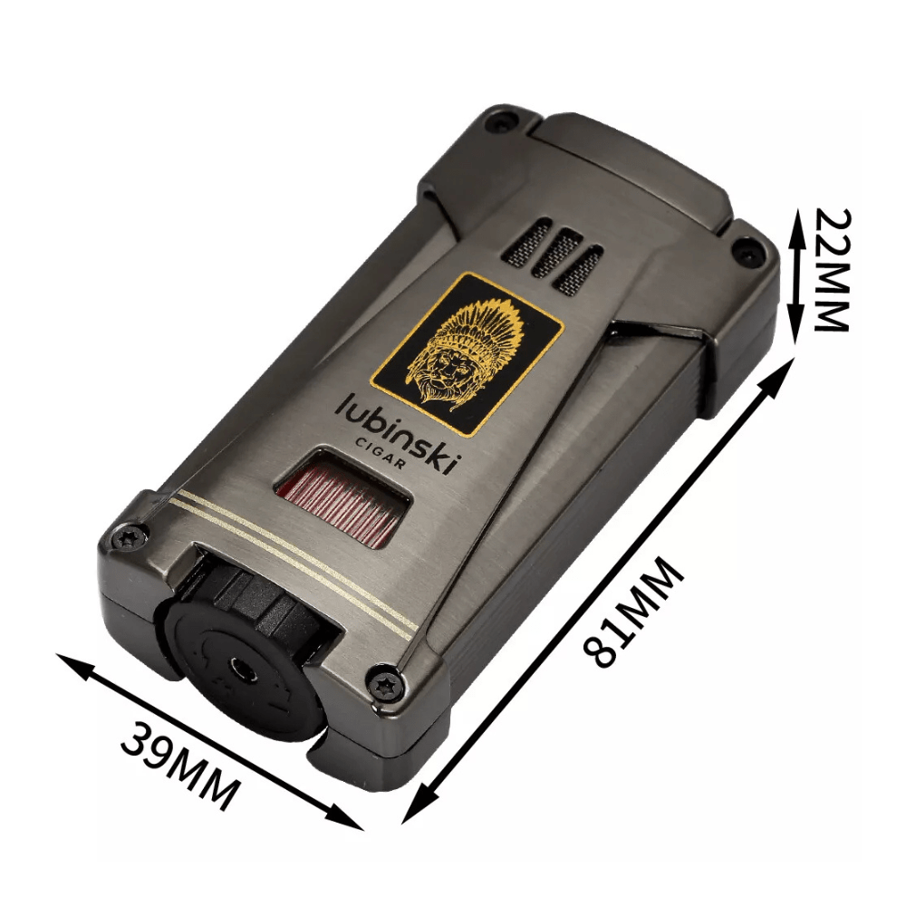 Cigar Lighter Jet Flame Torch Cigar Lighter Refillable Butane 2 Size Cigar Punch & Holder - Image 4