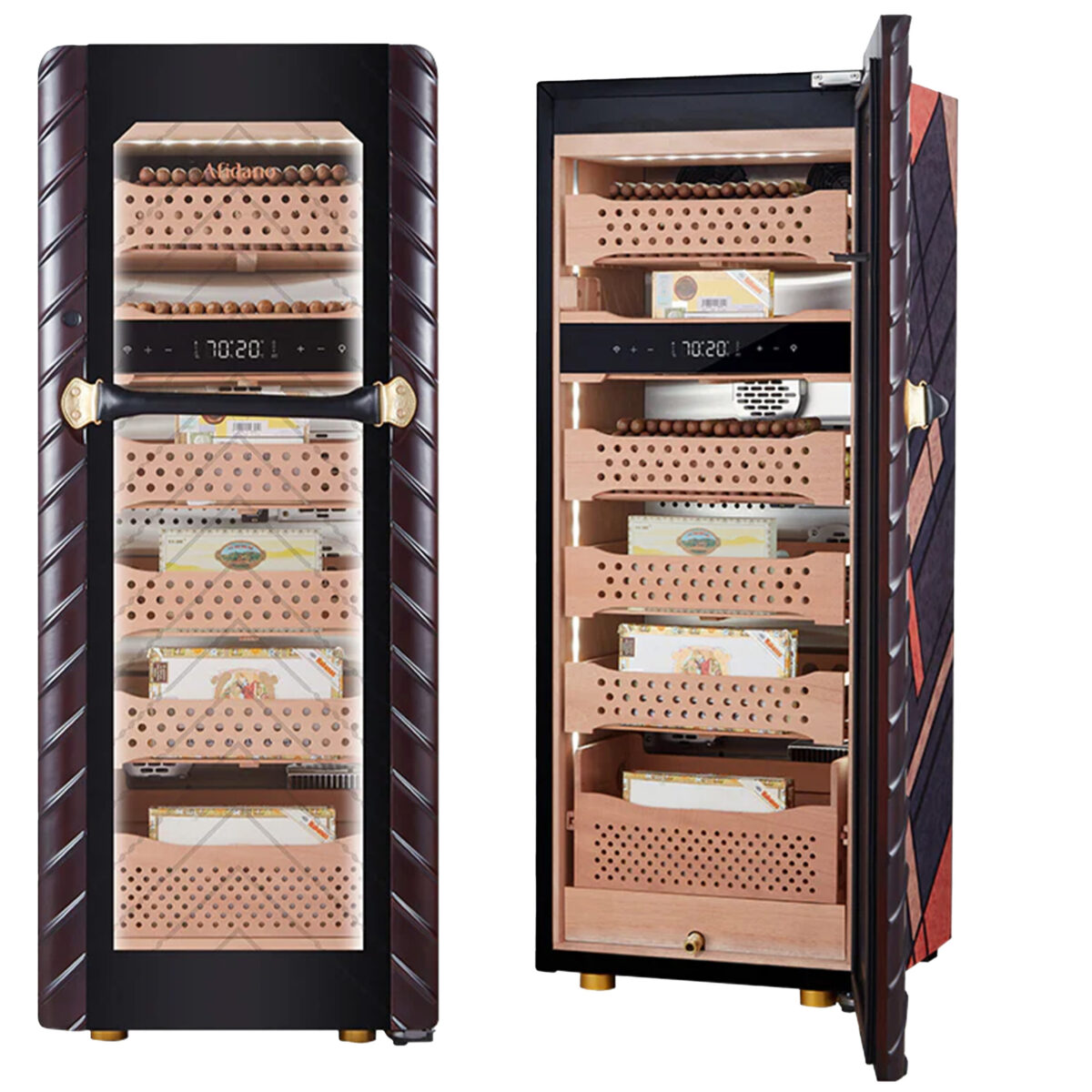 Afidano C5 Electric Cigar Humidor – 1400 Cigars, Fingerprint Lock, App Control