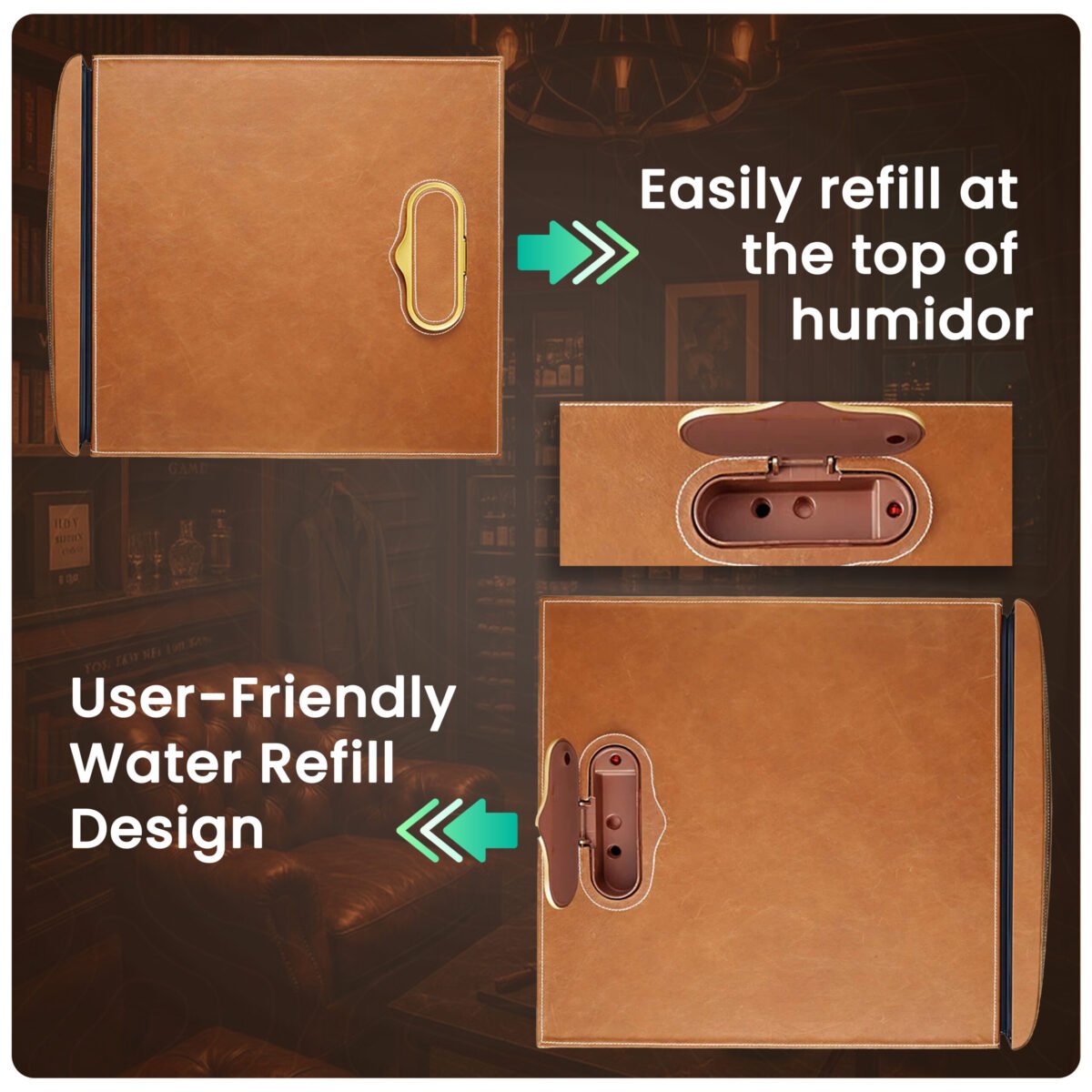 Afidano L3 Electric Cigar Humidor – 250 Cigars, Leather Finish, Humidity & Temperature Control