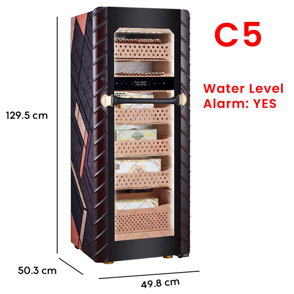 Afidano C5 Electric Cigar Humidor – 1400 Cigars, Fingerprint Lock, App Control